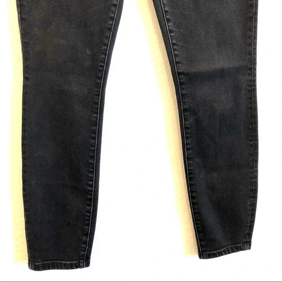 Current Elliott High Waisted The Stilleto Star Print Jeans Size 25 Black - Picture 3 of 9